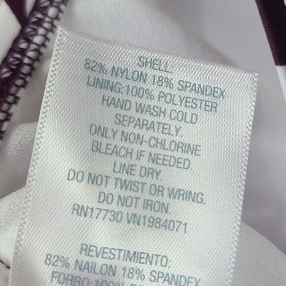 NWT Kona Sol Women's Scoop Neck Adjustable Padded Tankini Top Burgundy Floral - Picture 7 of 10